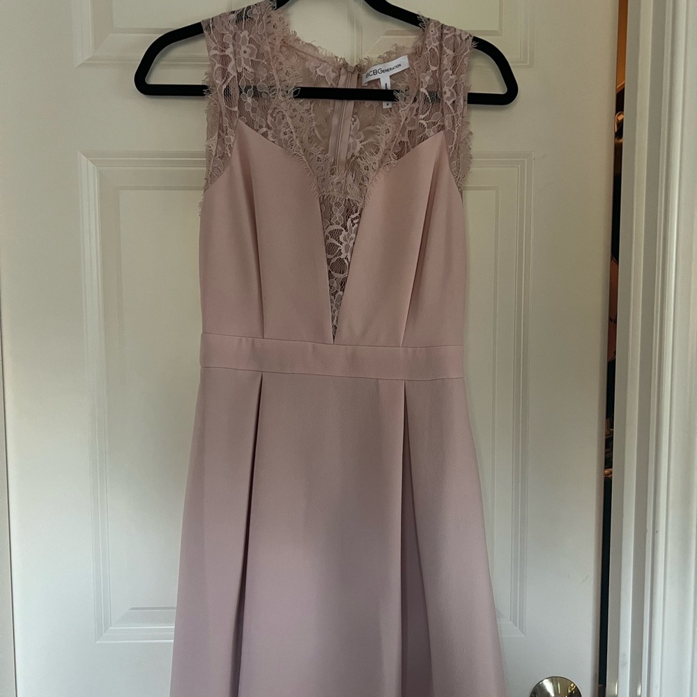 Elegant Lace Pink Dress